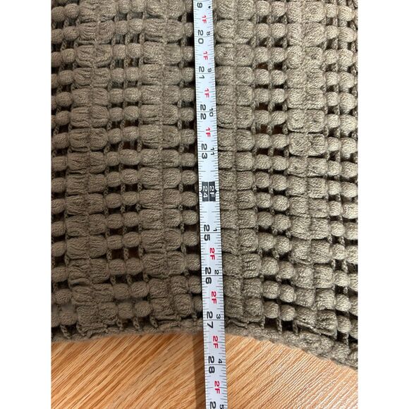 Just Fab Vintage Infinity Open-Weave Fringed Cowl Scarf Tan Brown E43 - Picture 10 of 10